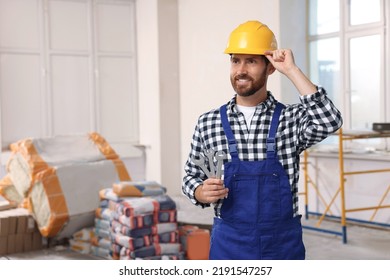 Professional Builder Uniform Tools Indoors Stock Photo 2191547257 ...