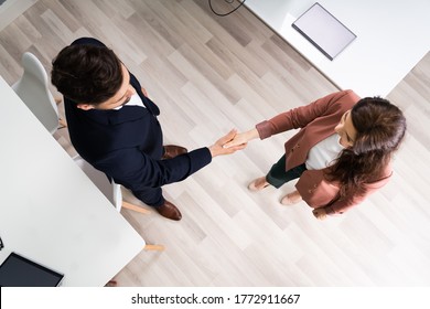 Professional Business People Shaking Hands. Top View