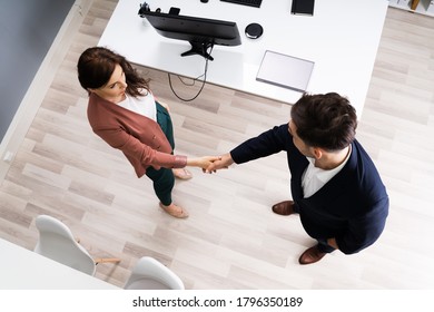 Professional Business People Shaking Hands. Top View