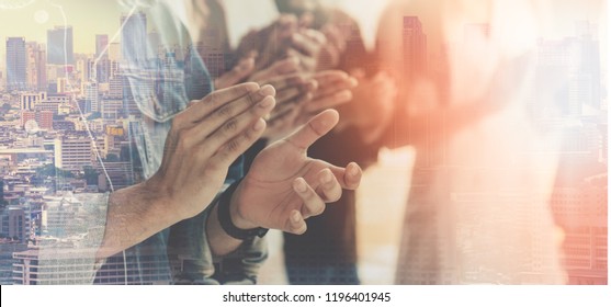 Professional Business Teamwork . People Business Congratulation, Management Corporate Company. Customer Service Evaluation Teamwork. Cooperation People Team Support . Clapping Celebrate Successful.