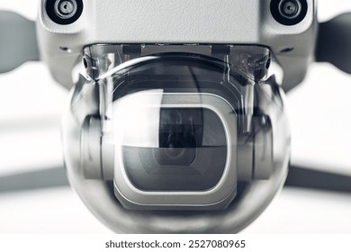 Professional camera mounted on a drone, ready to capture high-resolution aerial footage. - Powered by Shutterstock