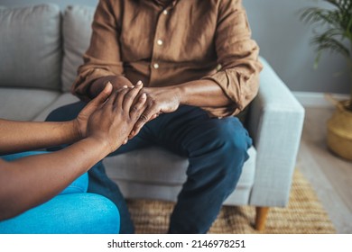 Professional Care For Elderly At Nursing Homes. Cropped Shot Of A Female Nurse Hold Her Senior Patient's Hand. Close-up Of Home Caregiver And Senior Woman Holding Hands