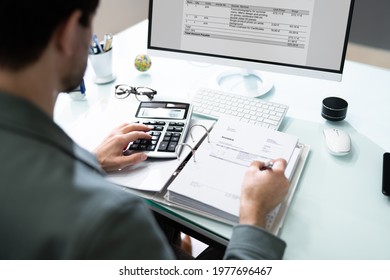 Professional Chartered Accountant Using Electronic Invoice Bill Software