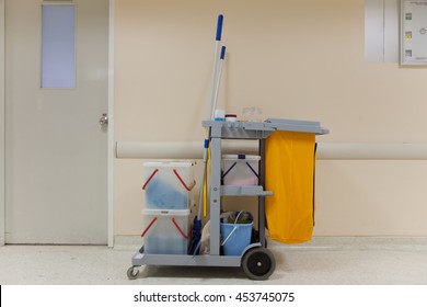 Professional Cleaning Cart In The Hospital