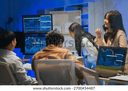 Professional computer engineer working on a new software technology design in the office Night, focus or programmer review search engine process, software or IT database development	