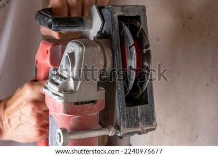 professional construction power tool for cutting grooves in concrete [[stock_photo]] © 