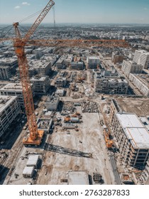 A professional construction scene representing general contracting and construction services showing