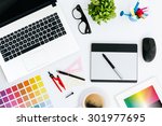 professional creative graphic designer desk