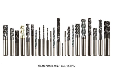 Professional cutting tools used for metalwork/woodwork. Isolated on white background.