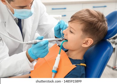 Dentist Examining Little Boys Teeth Clinic Stock Photo (Edit Now) 670468249