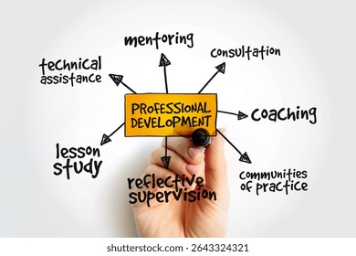 Professional development mind map with marker, business concept