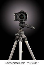 Professional Digital Camera On A Tripod