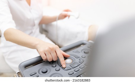 Professional doctor woman use ultrasound scanner ultrasonographic examination devices at hospital. - Powered by Shutterstock