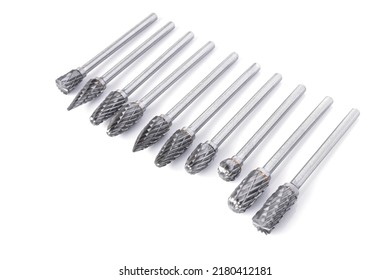 Professional drill bit cutting tool sets with titanium coated are used for metalwork or woodwork isolated on white background with clipping paths easy to use. 