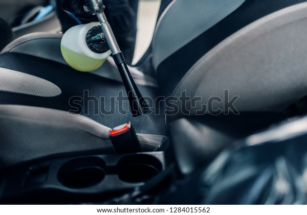 Professional dry cleaning of\
car interior