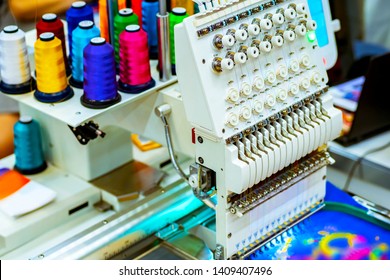 Singlehead 15needle Table Embroidery Machine Selective Stock Photo ...