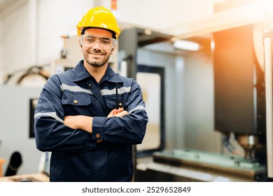 Professional Engineering of modern factory checking  to automatic machinery. Engineering with clipboard Programmable Logic Controller to manage large machine working full automatic.