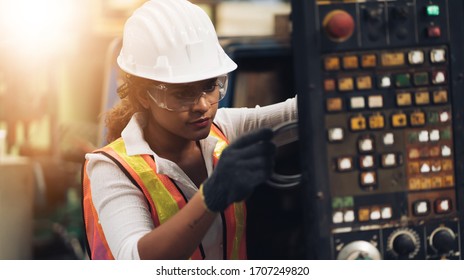 Professional engineering, worker, woman Quality control, maintenance, check in factory, warehouse Workshop for factory operators, engineering women control.	 - Shutterstock ID 1707249820