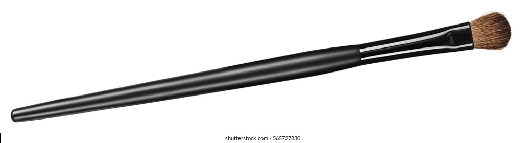 Professional eyeshadow brush closeup isolated on white background