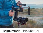 Professional filming equipments at Patara. Video Camera with stabilizer