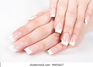 French Acrylic Nails Images Stock Photos Vectors Shutterstock