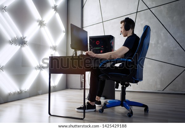 Professional Gamer His Expensive Studio Young Stock Photo Edit