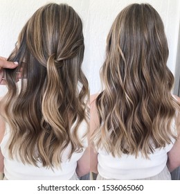 professional hairstyle with balayage hair color