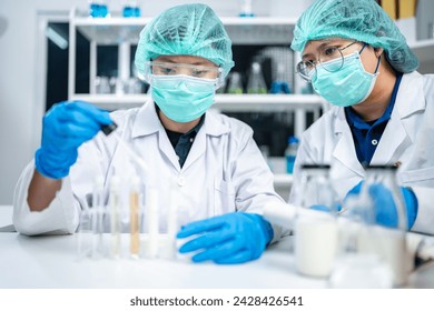 professional health care researchers working in life of medical science laboratory, technology of medicine chemistry lap experiment for hospital - Powered by Shutterstock