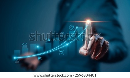 Professional image of financial data analysis and market trends showcasing strategic investment for business growth.  Use this to represent up-to-date financial planning and stock market expertise.
