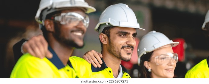 Professional industry engineer and factory foreman worker team person Wearing safety helmet hard hat, Technician people teamwork in work site of business construction and manufacturing technology job - Powered by Shutterstock