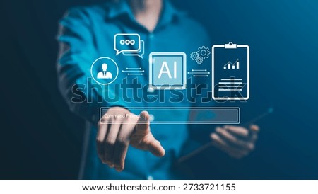 Professional Interacting agentic AI workflow interface. Deploy compound AI system for business, data analysis, automation, enterprise productivity, strategic decision, hybrid intelligence, HITL