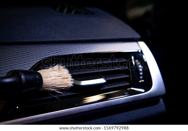 professional interior car\
cleaning close up 