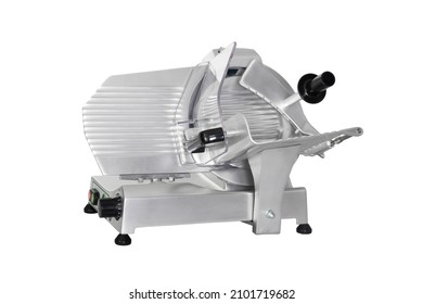 Professional kitchen food slicing machine isolated on white - Powered by Shutterstock