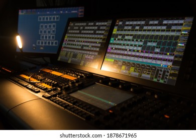 professional light console in warm light
