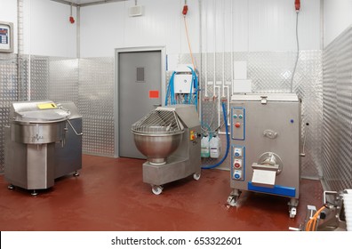 Professional Meat Processing Equipment On Food-making Plant