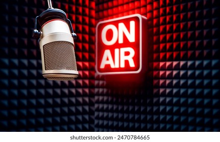 Professional microphone and on air sign