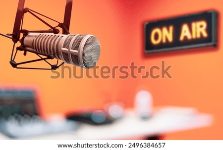 Professional microphone and on ari sign