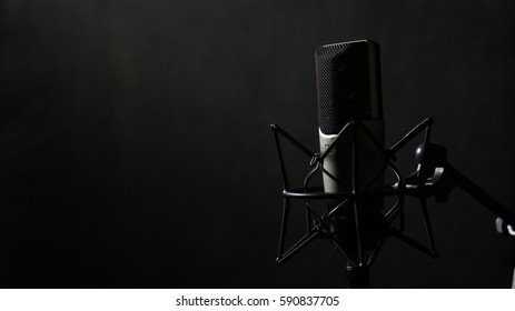 Professional Microphone In Recording Studio