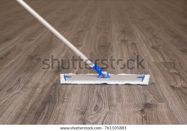 Professional Mop On Wooden Floor Room Stock Photo Edit Now 761105881