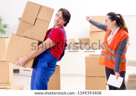 Professional movers doing home relocation