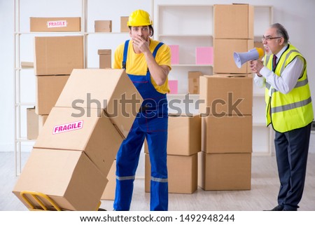 Professional movers doing home relocation