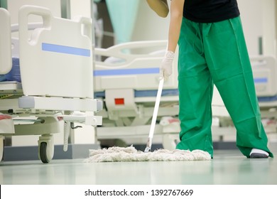 Professional Office Cleaner Is Holding Mop
Hospital Cleaning Staff, Hospital Beds,Cleaning The Hospital Floor,Cleaner