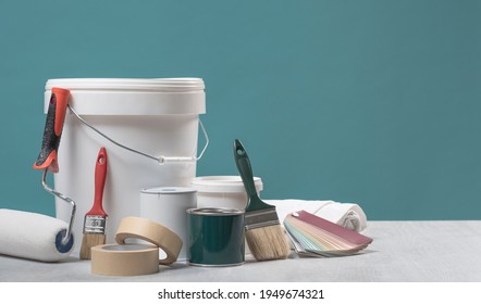 Professional Painter And Home Decorator Tools, Home Makeover Concept