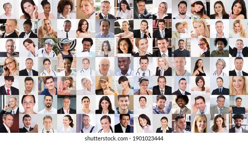 Professional People In Uniform Collage Set Photo