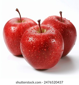 Professional photo of apples on a white background. Can use for PNG