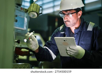 Professional quality control engineer inspecting precision automotive metal parts in a manufacturing factory. - Powered by Shutterstock - Get 15% off with code: PIKWIZARD15