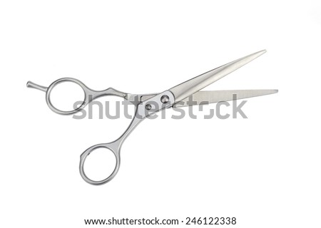  		 professional scissors for haircuts isolated on white background
