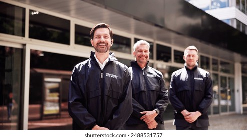 Professional Security Officer coordinating with Bodyguards at Event Using Walkie Talkie for Protection Services - Powered by Shutterstock