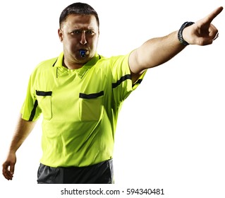 Professional Soccer Referee Isolated On White Background