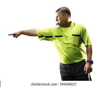 Professional Soccer Referee Isolated On White Background